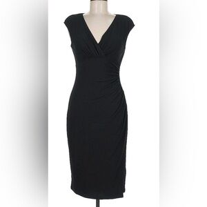 83-Ralph Lauren Black V-Neck Dress